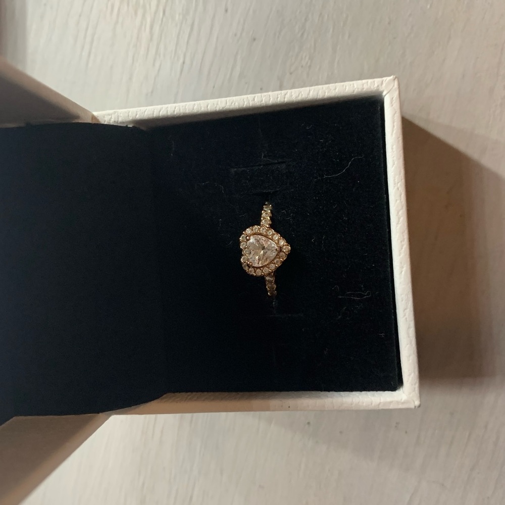 PANDORA ELEVATED HEART RING ROSE GOLD - Picture 4 of 4